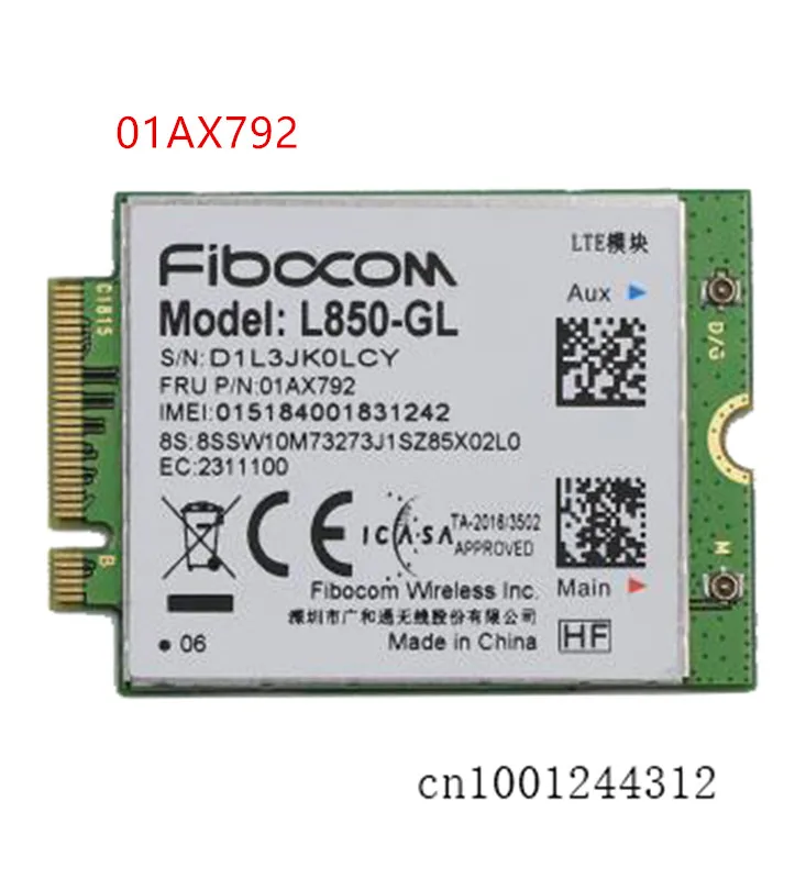 

01AX792 L850-GL 4G беспроводная карта M.2 WWAN для ThinkPad X390 X380 Yoga T480 T490 T495 T490s T495s T580 T590 P52 P52S P53