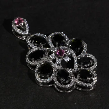 

Semi-Precious Stone Smoky Quartz Pendant Charm Real Silver 925 Jewelry For Women Geometrical Fashion Jewelry