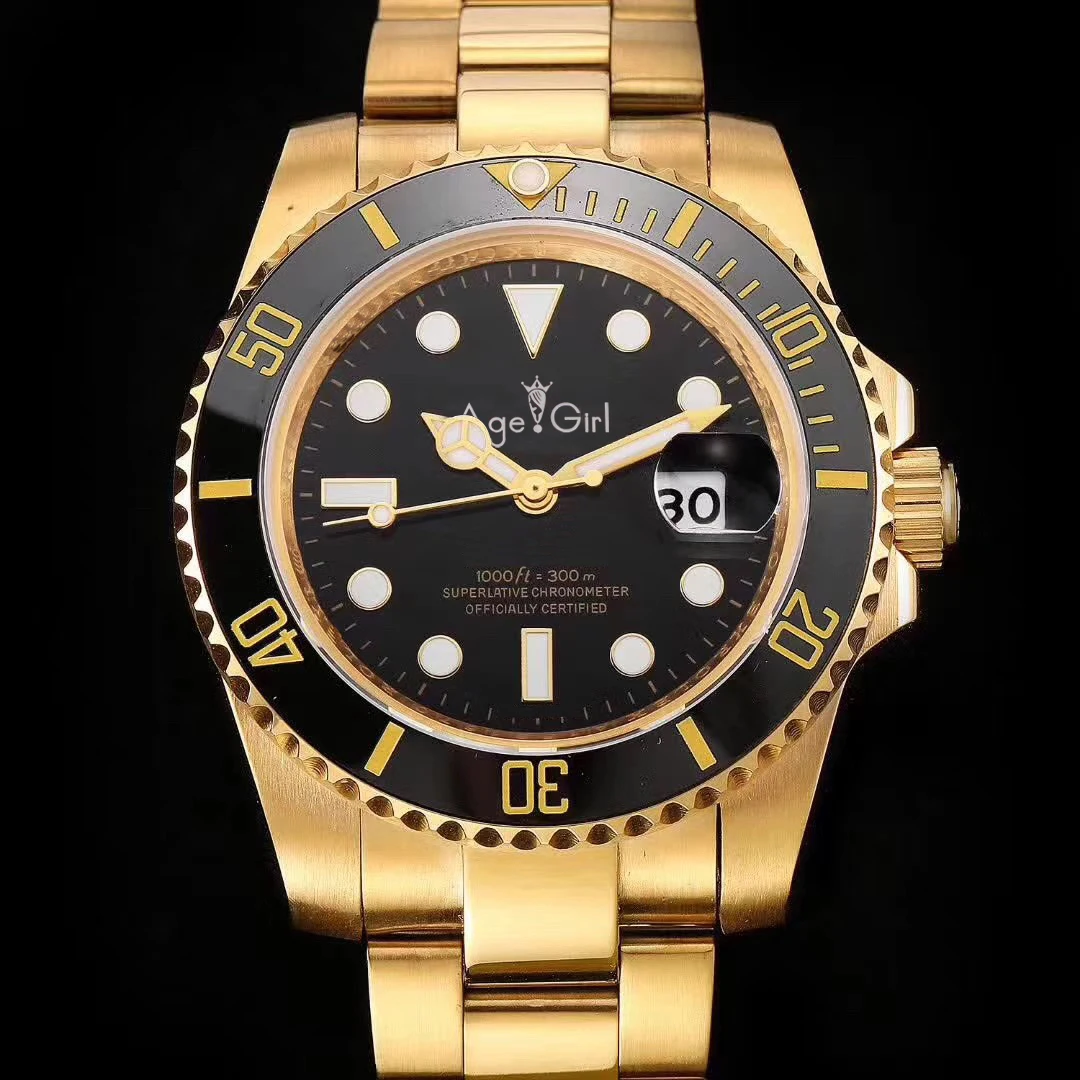 

Luxury Brand New Men Automatic Mechanical Watch Silver Yellow Gold Black Green Blue Stainless Steel Ceramic Bezel Sapphire 40MM