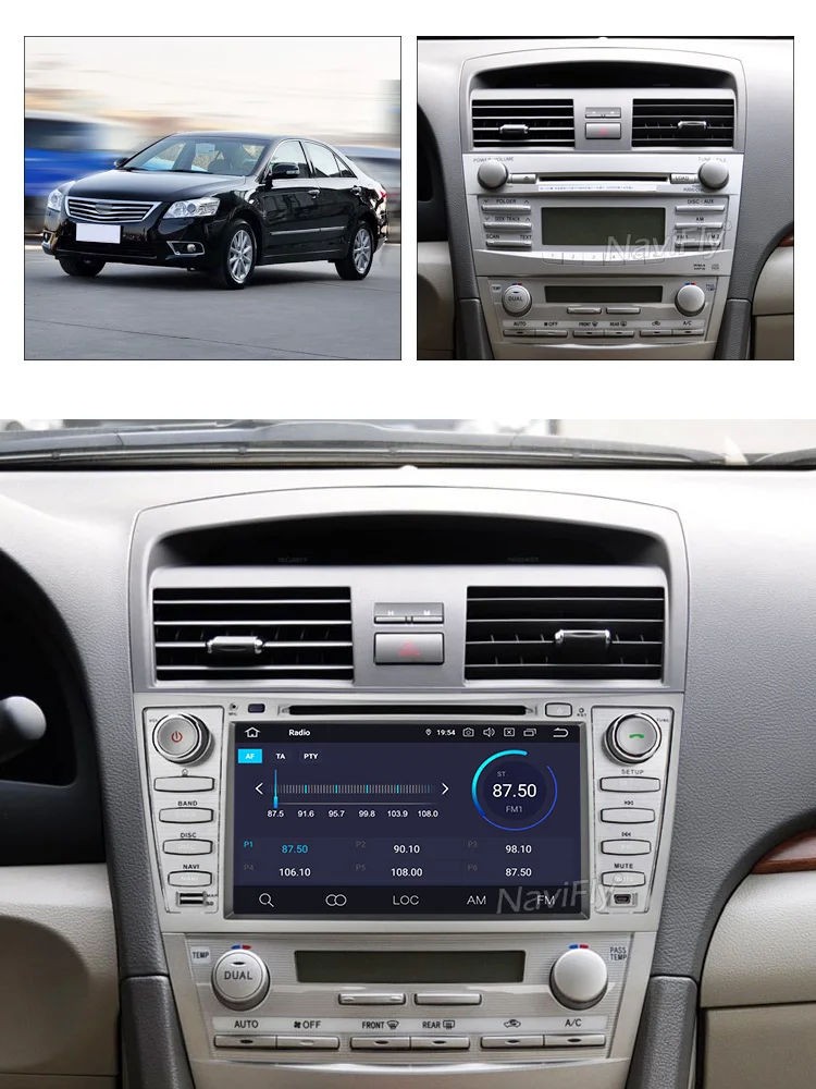 NaviFly 8 дюймов 2 din 4 Гб+ 64 ГБ Android 9,0 Автомобиль Радио DVD gps для Toyota Camry 7 40 50 2006 2007 2008 2009 2010 2011