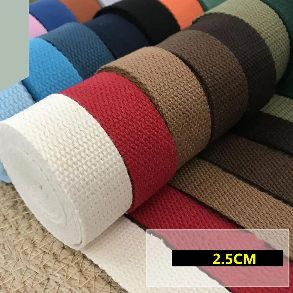 25mm Diy candy color knitted ribbons belt canvas bag webbing, bag luggage ribbons, price
