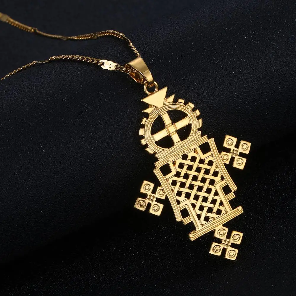 Эфиопское золото цвет крест кулон NecklaceAfrican Eretrian Coptic кресты женские ювелирные