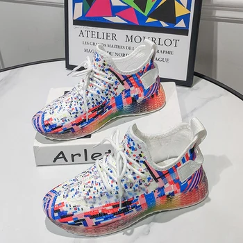 

women casual sneakers shoes Vulcanized Shoes Women Flying woven Breathable shoes platform sports shoes for women женская обувь