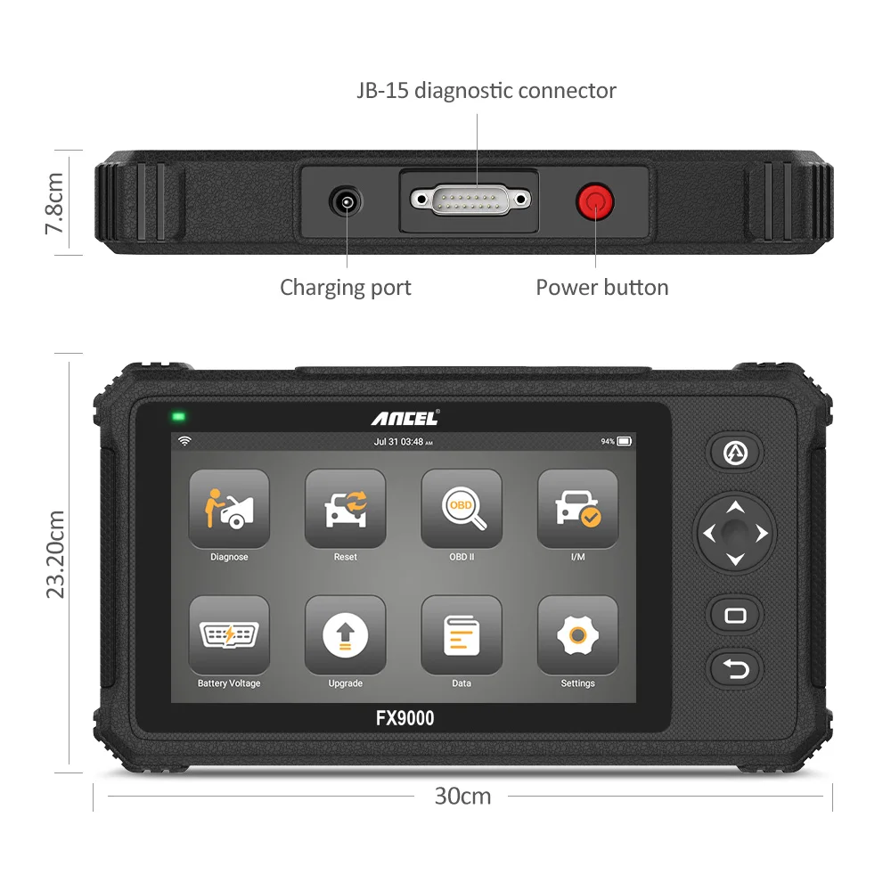Автомобильный диагностический инструмент Ancel FX9000 OBD2 WiFi все системы