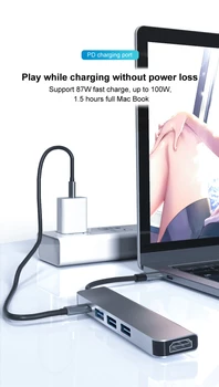 

Hub Multi Docking Station Laptop USB 3.0 Hub USB C VGA PD LAN Ethernet 3.5mm Audio Jack SD TF Card