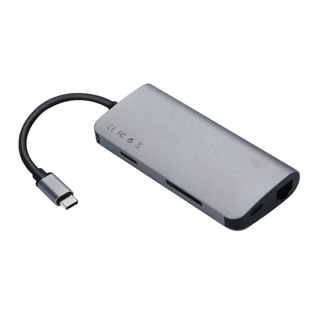 

8 In 1 Adapter USB C HUB USB-C To USB 3.0 HUB HDMI PD Rj45 Gigabit Type-C USB HUB For MacBook Pro For Samsung
