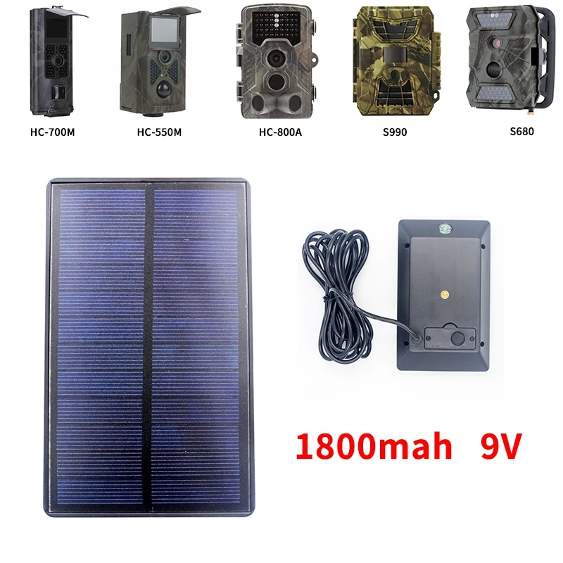 На открытом воздухе 9V 1800 мА/ч, Панели солнечные Батарея Зарядное устройство для Suntek HC300 HC350 HC550 HC700 HC800 S990 S880 680 S80M
