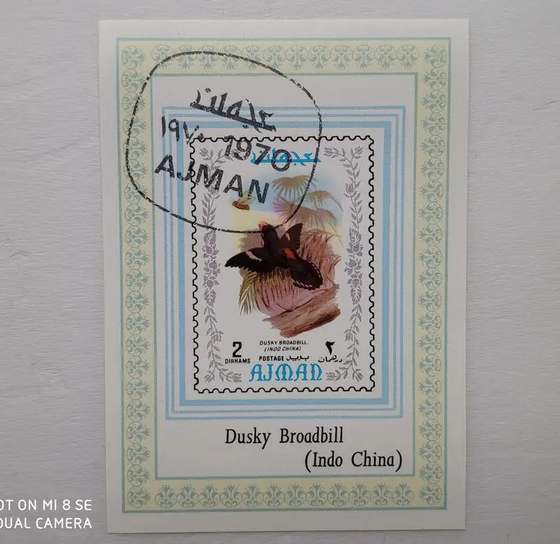 Индо-Китай Dusky Broadbill коллекция почтовых марок AJMAN 1970 | Дом и сад