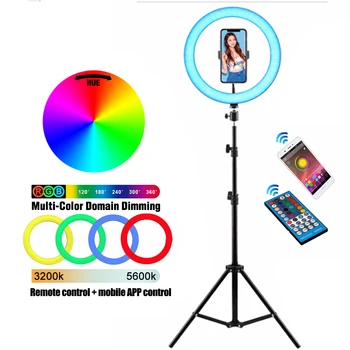 

Tripod Stand Kit Photography Video Recording Phone Selfie LED Light Ring Lamp Phone Photography Lighting Camera Tripod