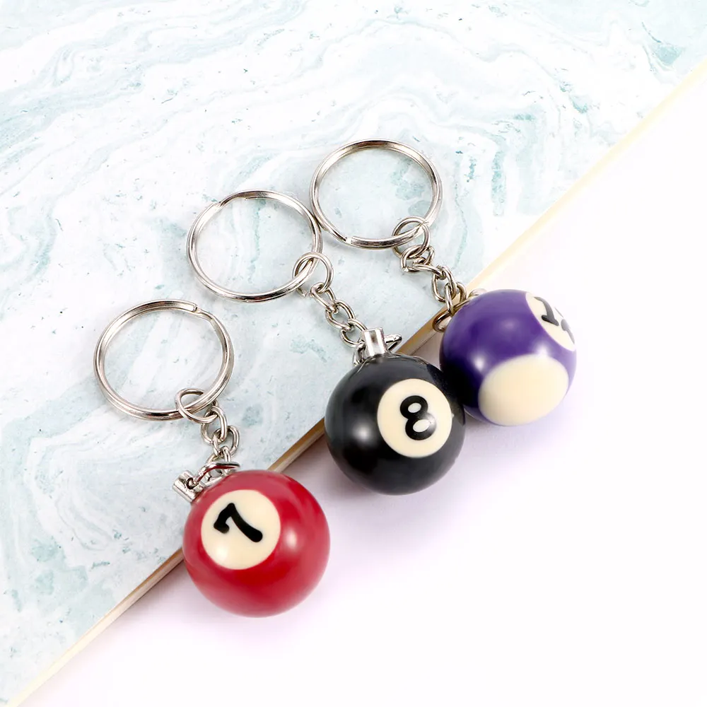 

1pc Billiard Ball Keychain Mini Table Ball Key Ring Gift Lucky Number Ball Keychain 25mm Ball Key Holder Pendant