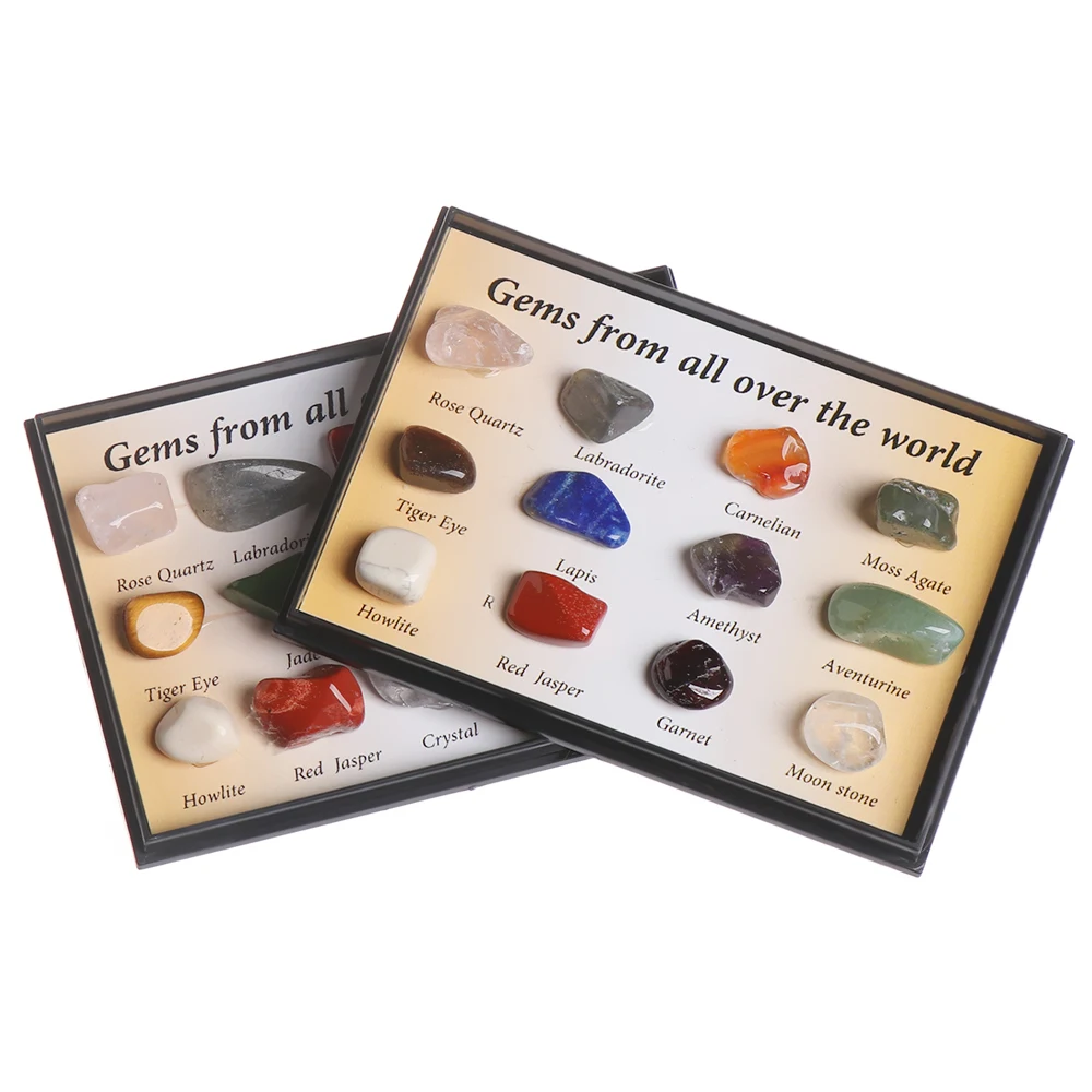 

12/15Pcs 1Box Natural Mineral Specimen Gift Polished Stone Raw Gemstones Quartz Crystal Collectible Ore Samples Home Decoration