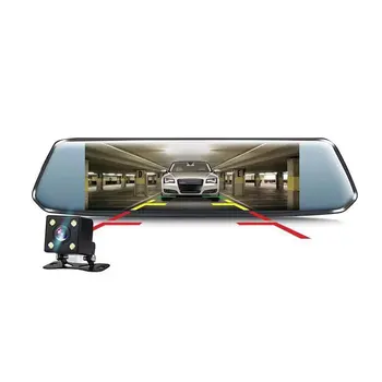 

7 Inch Driving Recorder Plastic With Touch Screen Function Hd 1080P Rear View Mirror Driving Recorder 1 Set