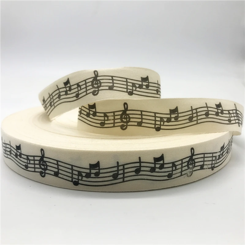 10mm 25mm 5yards Printed Sheet Music Handmade Cotton Ribbon Christmas Decoration DIY Sewing Fabric ribbon decoration,ribbon supplies,cotton ribbon