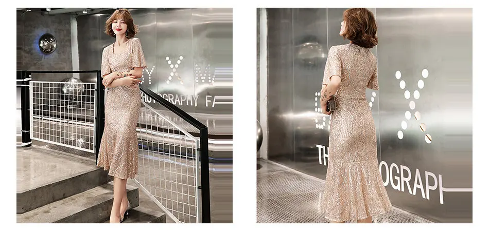 Платье для выпускного вечера с квадратным воротником, стильное платье цвета шампанского размера плюс, женские вечерние платья K025 Vestidos De Gala, платья для выпускного вечера с блестками
