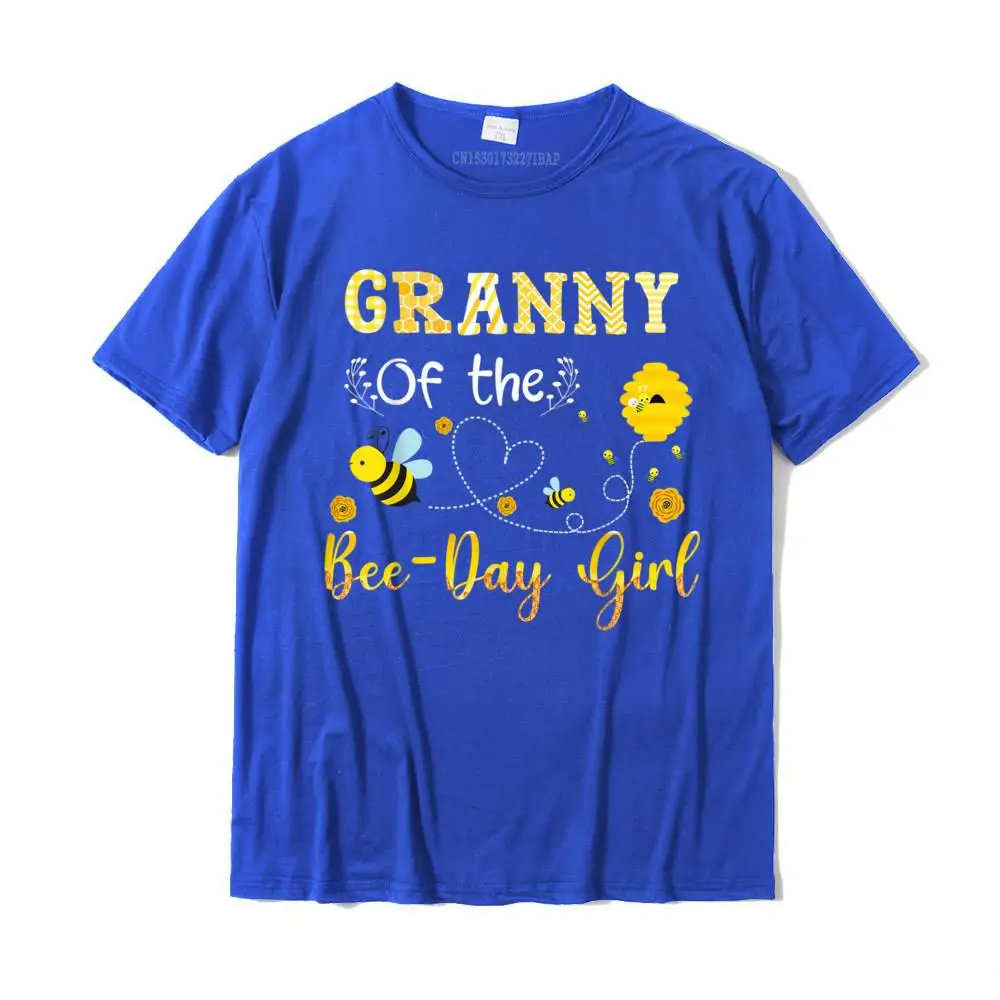 T Shirt Gift Tops Tees Mother Day Wholesale Printed Short Sleeve Pure Cotton Crewneck Men Tshirts Printed Wholesale Granny Of The Bee-Day Girl Funny Bee Lover Birthday T-Shirt__MZ23335 blue