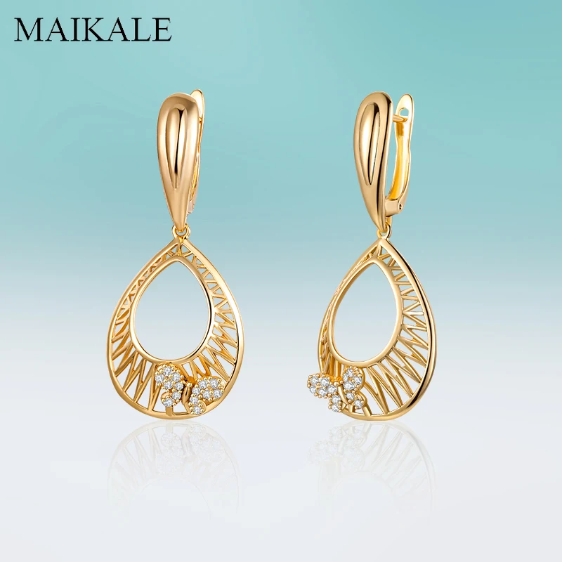 Женские золотистые серьги-капельки MAIKALE новые классические серьги с