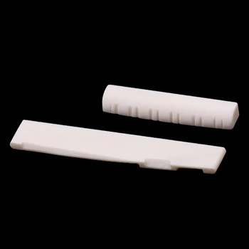 

1 Set Bone Slotted Bridge Saddle Nut Material for 12 Strings Acoustic Guitar Replacement Parts