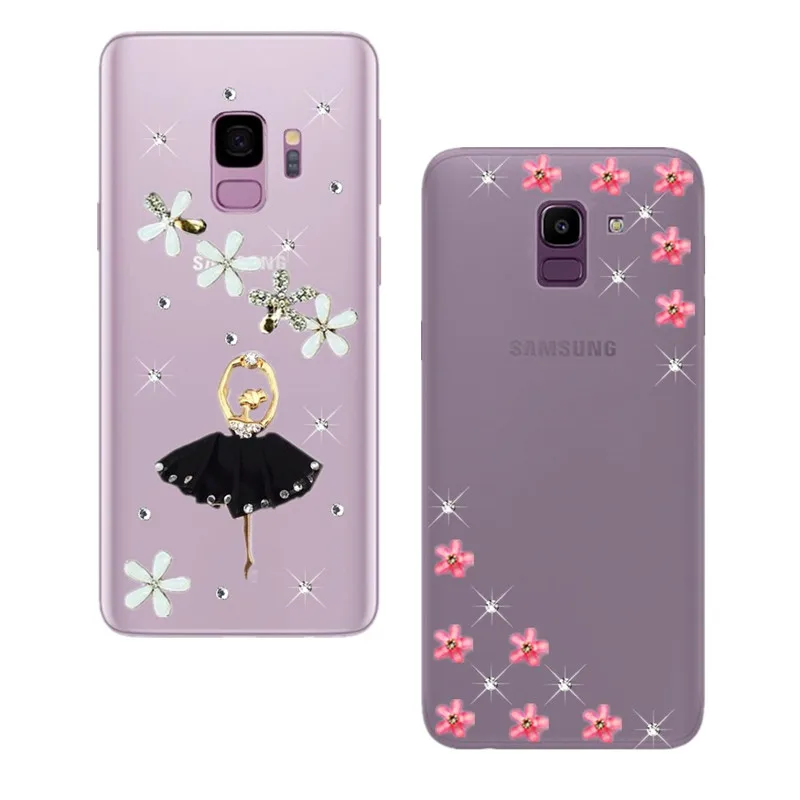 

For Samsung Galaxy A6 2018 A8 Plus S8 S9 Note 8 9 A9 star lite J7 Neo J8 J3 J4 J6 plus J2 pro 2018 Glitter Rhinestone Case Cover