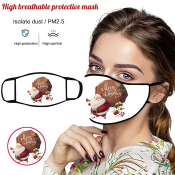 

Women Man Christmas mascarilla Dustproof Pollution Mouth Mask Cotton Print Face Shield Reusable Breathable Mask Party masque 1PC