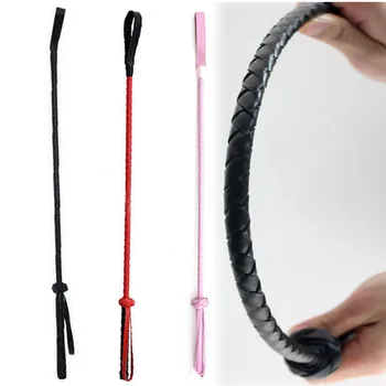 bdsm Whip 56cm bondage erotic Fetish Woman Leather Pink Spanking Paddle pony play Flogger sex toys for couples riding crop 1