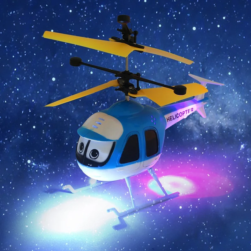 Mini Cartoon RC Helicopter Drone Aircraft Light Flashing Remote Control Toy Kid` 