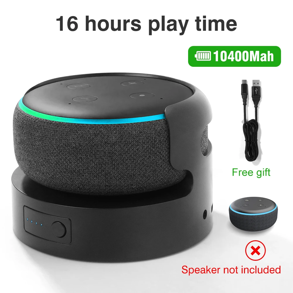 Bateria para Echo Dot 3rd Base de Bateria para Echo Dot Suporte Montagem Carregador Portátil Docking Station Accessiores - Image 2