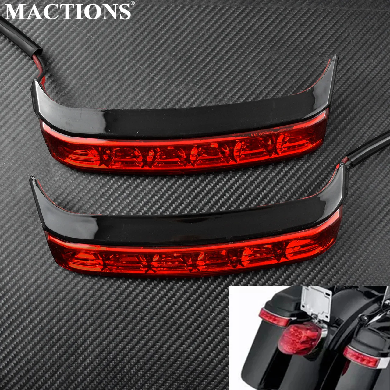 

Motorcycle Saddlebag Red Lens Tail Turn Light Box Luggage Housing Run Lamp For Harley Touring Road King FLHR 2014-19