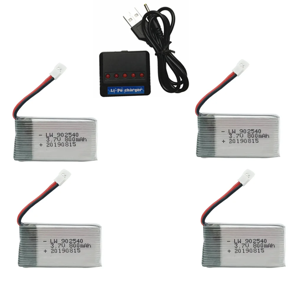 3 7 В 800 мАч 902540 Lipo аккумулятор с зарядным устройством для Syma X5C x5 X5SC X5SW M68 K60 905 30C RC