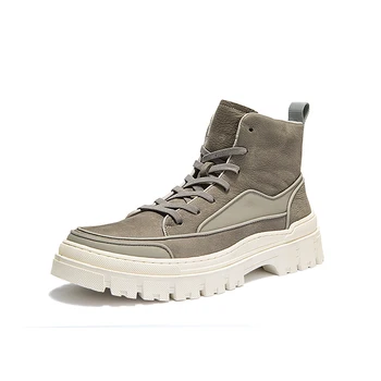 

ankle boots High Quality men boots genuine leather autumn winter British retro men shoes all-match cowhide cowboy boots mens