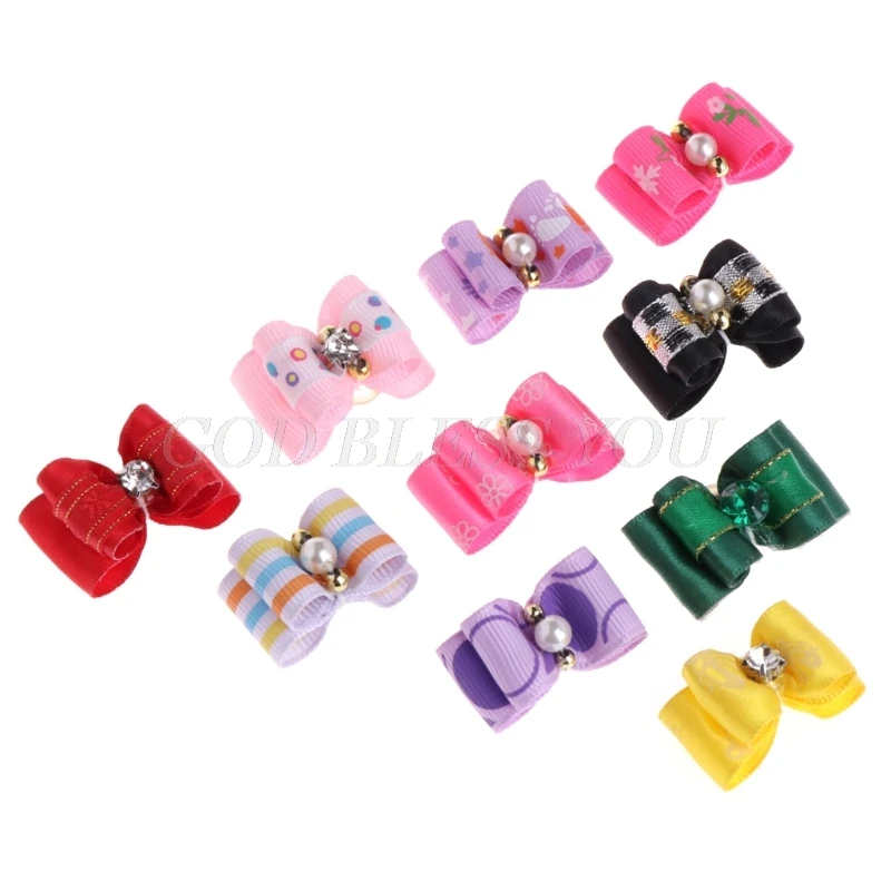 10 Pcs Pet Hair Clip Bow Knot Grooming Headdress Dog Decoration Accessories Drop Shipping 2