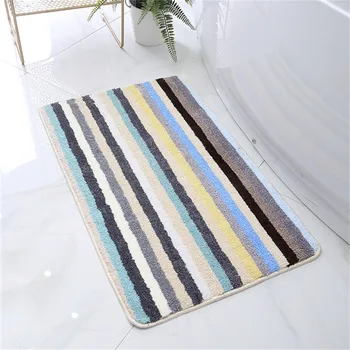 

1 Piece Soft Bathroom Carpet Geometric Pattern Bath Rug Water Absorbent Bath Room Mat Decorative Floor Carpet Toilet Foot Mat