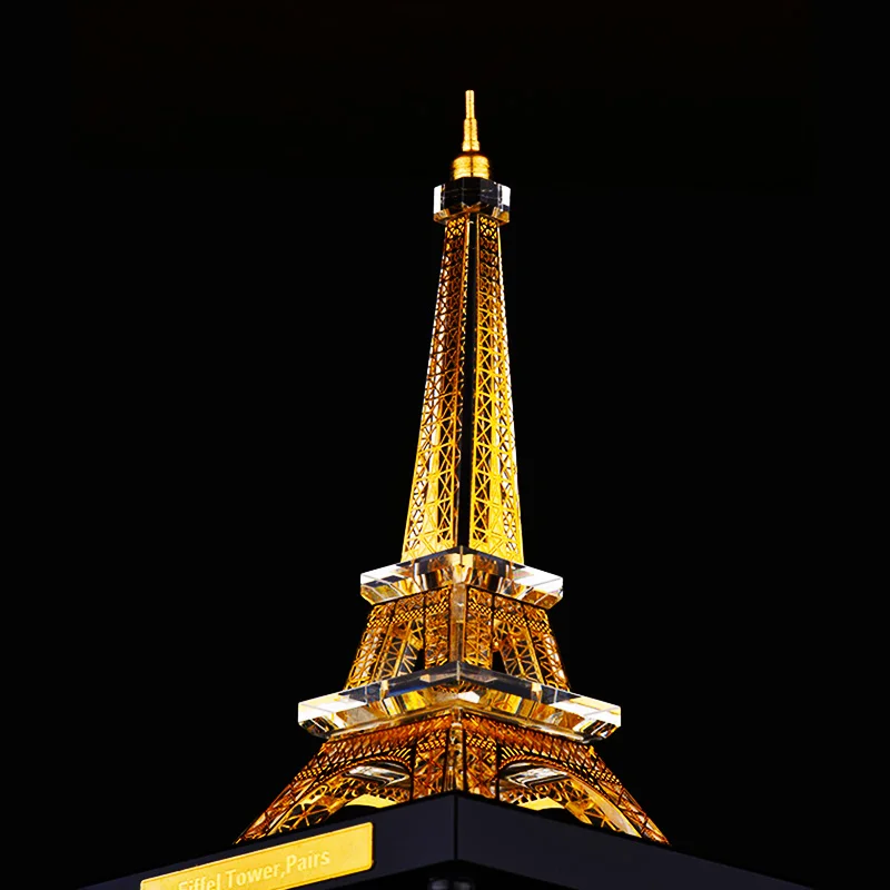  Paris Eiffel Tower Crystal inlaid with gold Assembling Souvenirs Decoration Tower building structur