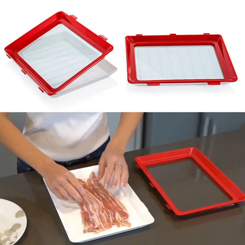 

Creative Food Preservation Tray Fridge Foods Organizer Tray With Elastic Lid Seal Storage Container Kitchen Tools