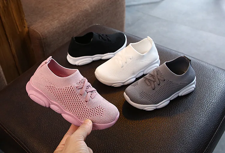 Kids Shoes Girls Boys Sports Shoes Antislip Baby Sneaker Casual Flat Sneakers Children Running Shoes Air Mesh Slip-on Size 22-39