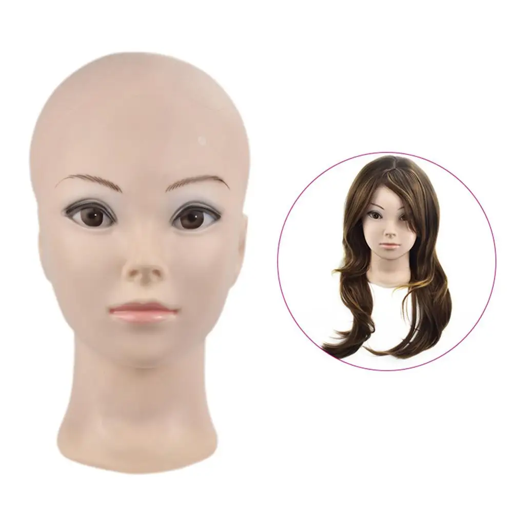 

Professional Bald Head Model Female PVC Doll Head for Hair Styling Training Make Up Tool Wig Display Rack Holder Stand