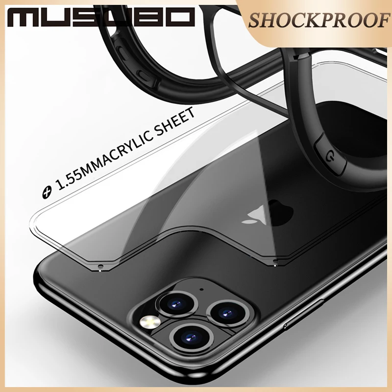 Musubo Мягкий Силиконовый противоударный чехол для iPhone 11 Pro Max ультра прозрачный