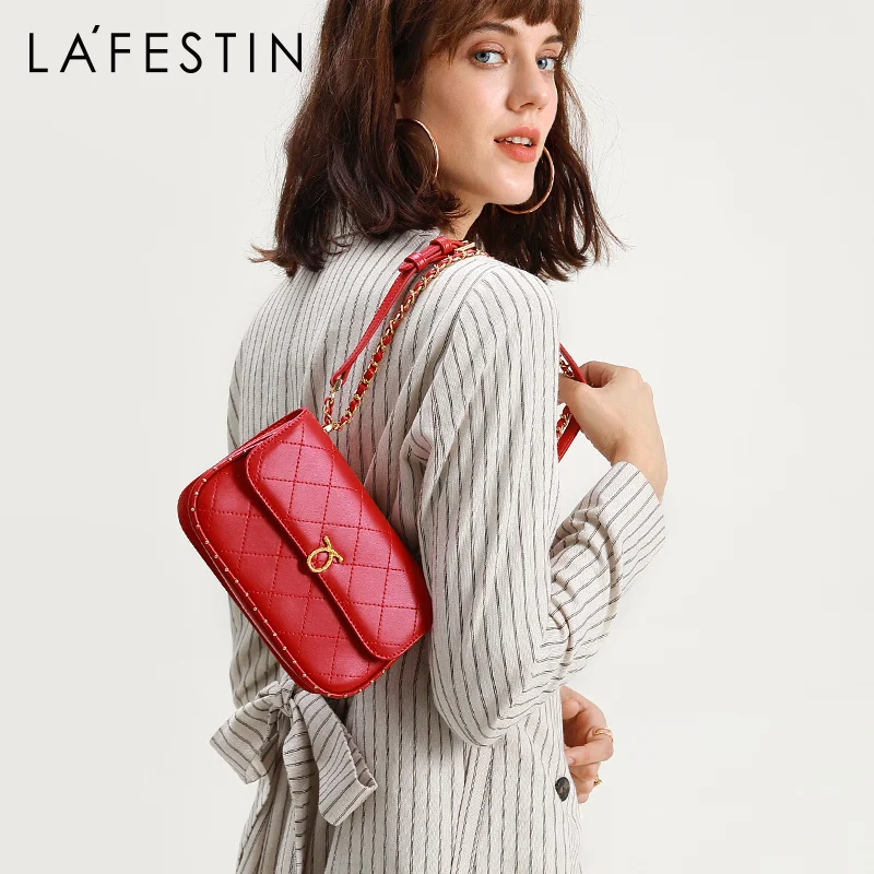 LAFESTIN 2019 Новая мода цепь темперамент женская сумка кожаная через плечо сумки для