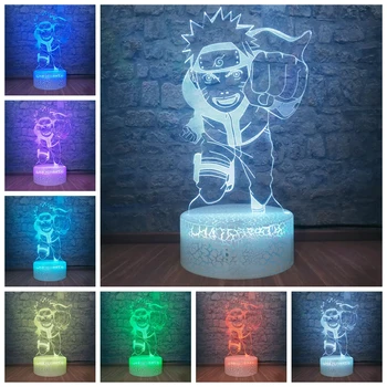 

Anime 3D Lamp 7 Colors Change Uzumaki Naruto Lamp Night Light Table Lamp Light For Kids Base Of Crack Lava Lamp Drop Shipping
