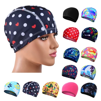 

Swimming Cap Women Unisex Girls Long Hair Bathing Hat Swimming Cap Stretch Drape Free Size Swim Pool Sport Elastic Nylon Turban