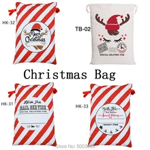 Сумка Санта Клауса 1 шт. Рождественский подарок холст конфеты тростника мешок большой шнурок Санта-мешки детские игрушки Рождественский носок-сумка оптом