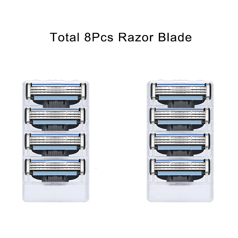 Бритвенное лезвие для мужчин, 3-слойные лезвия, высококачественные кассеты для бритья, бритва для лица, бритвенные лезвия, подходят для gilletee Mache 3 - Цвет: as picture