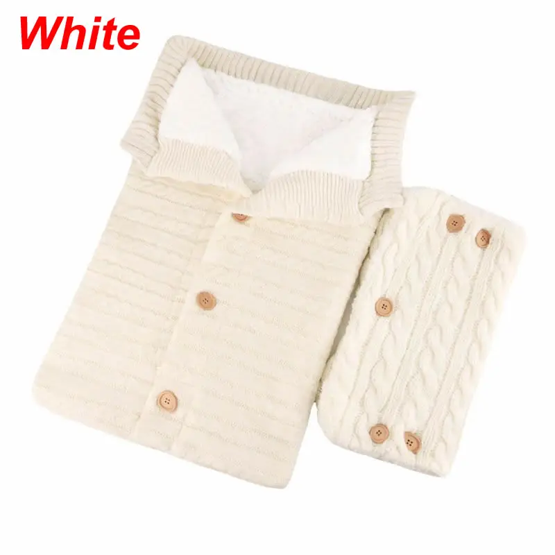 2PCS Baby Stroller Wrap Stroller gloves Set Baby Fleece Blanket Swaddle with Stroller Hand Muff Hands Warmer Sleepsacks - Цвет: White