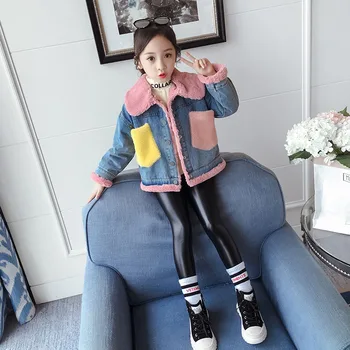 

winter kids manteau fille hiver girl jacket winter 2019 Jeans with Faux fur warm parka girls manteau enfant fille hiver 12 ans