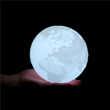 

3D printing earth moonlight lamp charging night light LED lamp 2 color touch 16 color remote control home decoration creative gi