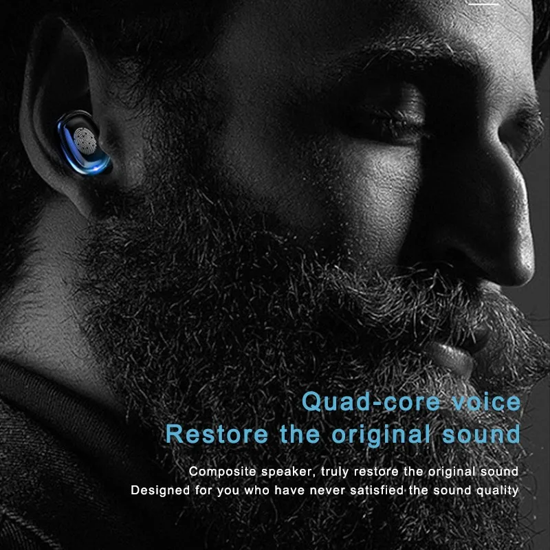 New Bluetooth 5 1 LED Display Earphone Headset True Wireless Earbuds Handsfree Headphones For Running Earpieces Hearing Music