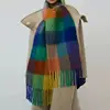 2019 Winter Plaid Cashmere Scarf Fashion Shawl Colored Chequered Scarves Warm Students' Necks and Thicker bufanda invierno mujer 3