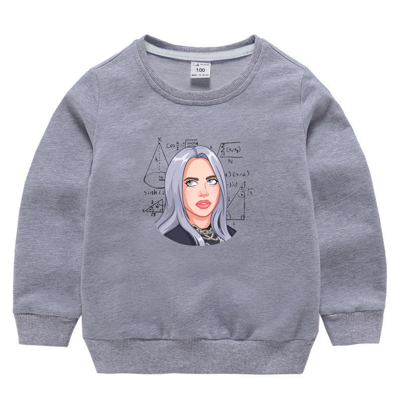 Свитшоты Billie Eilish Mathematics Pun с рисунком для девочек; худи для маленьких мальчиков; свитер для малышей с круглым вырезом и длинными рукавами