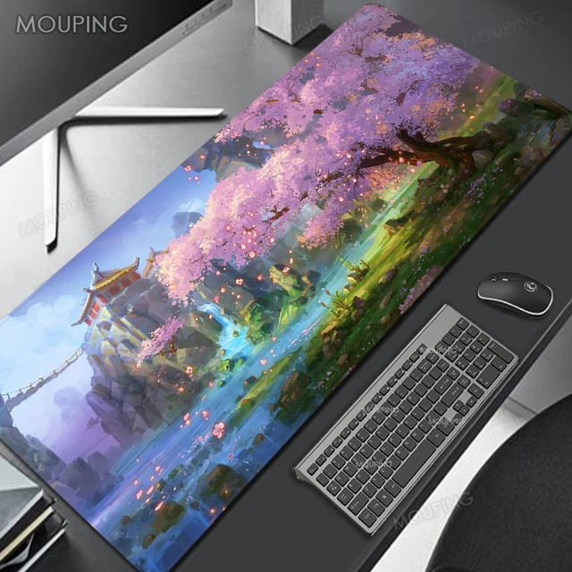Sakura Mousepad Black Mausepad Pink Setup Gamer Accessories Office Carpet Japanese Art Mouse Pad Company Gaming Deskmat 90x40 Xl 8