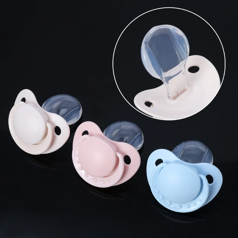 H1e1ed657628b4de0a627fc173f1b37b1D 1Pc Custom Big Size Food Grade Silicone Adult Pacifier Funny Parent-child Toys