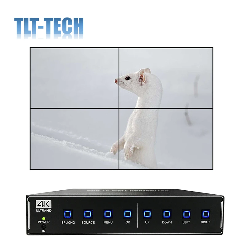 

Настенный видеоконтроллер 4K HDMI DP вход HDMI выход пульт дистанционного управления 2x2 настенный видеоконтроллер